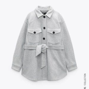 BNWT Zara Soft Belt Overshirt Jacket/Shacket - Size Medium